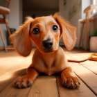 Dachshund puppy close-up Art Print